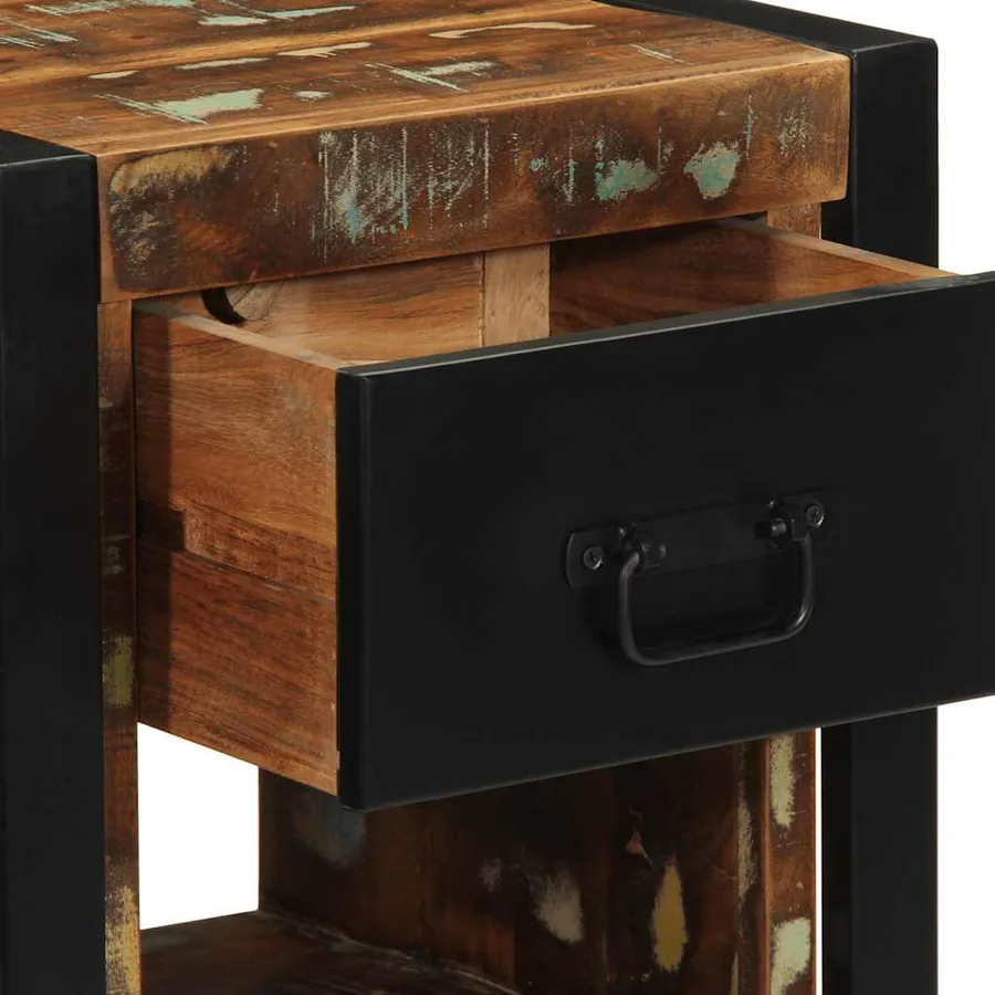 Tables de chevet 2 pcs multicolore 40x35x40cm bois récupération - 10