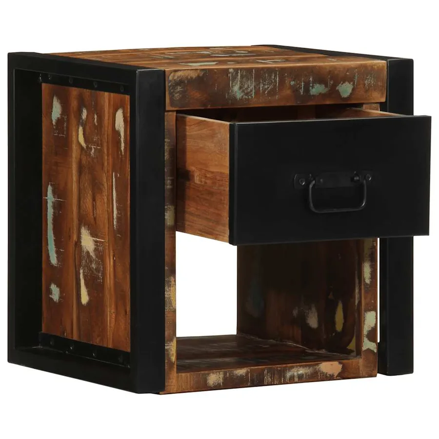 Tables de chevet 2 pcs multicolore 40x35x40cm bois récupération - 3