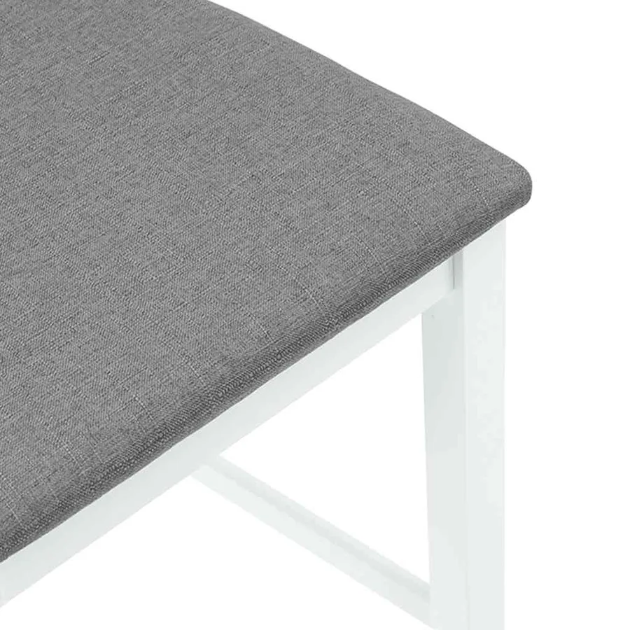 Tabourets de bar avec coussins 2 pcs blanc bois massif d'hévéa - 8
