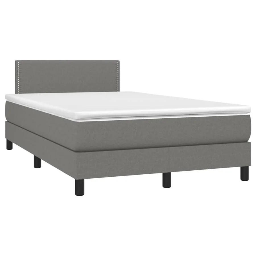 Sommier à lattes de lit et matelas et LED Gris foncé 120x200 cm - 3