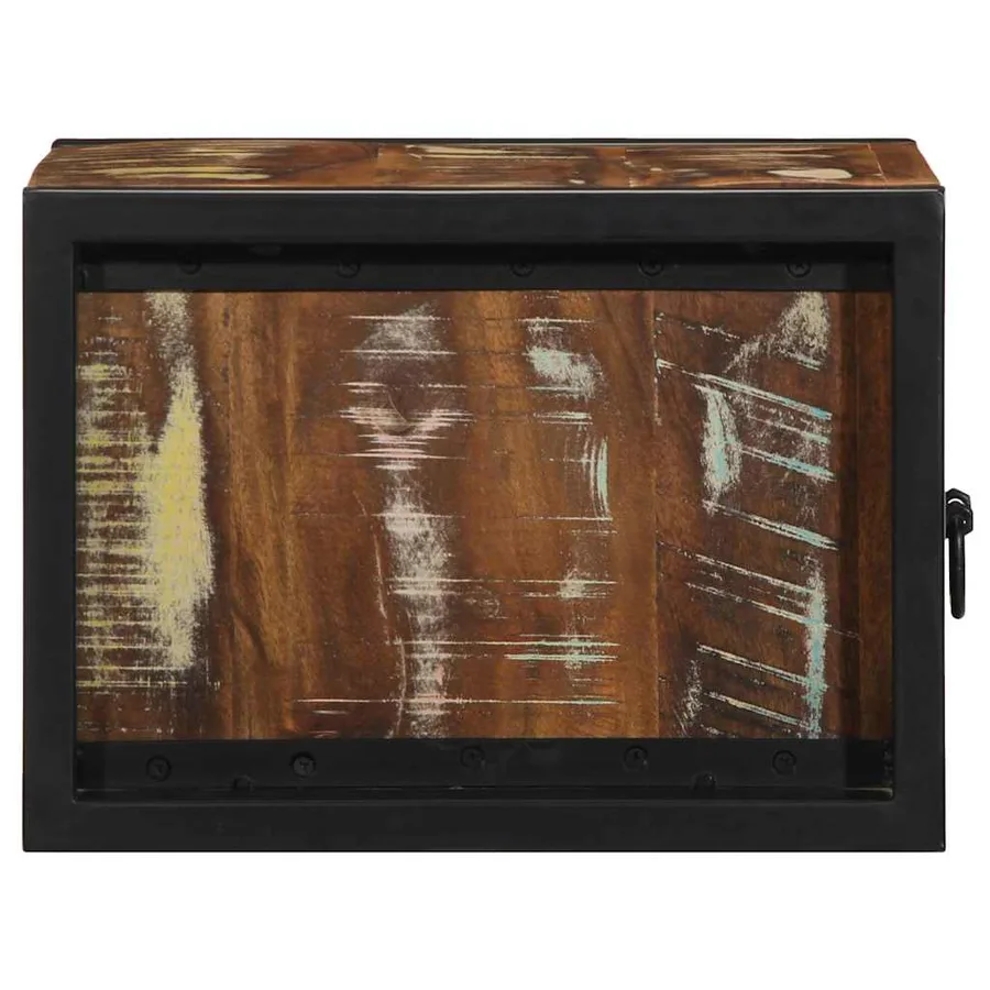 Table de chevet multicolore 40x35x25 cm bois de récupération - 6