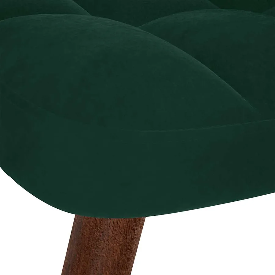 Fauteuil relax avec tabouret en velours vert foncé - 8