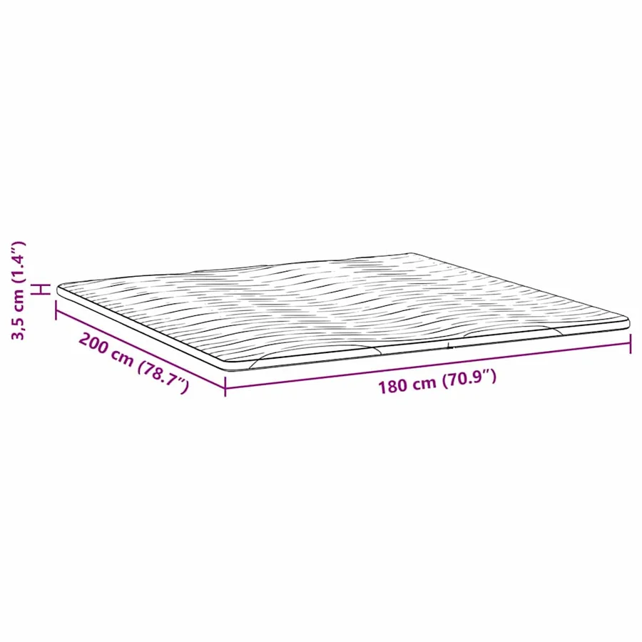 Surmatelas Blanc 180 x 200 cm Tissu en Tricot - 12