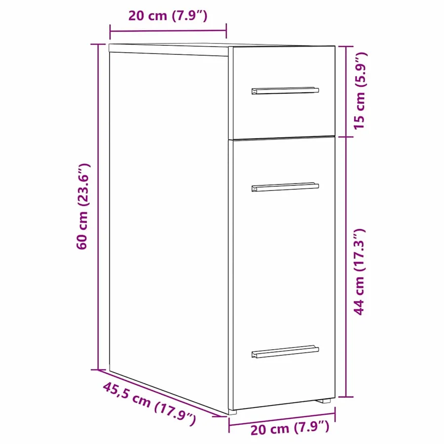 Armoire de Pharmacie Chêne noir 20 x 45,5 x 60 cm - 12