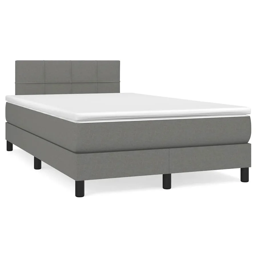 Sommier à lattes de lit avec matelas Gris foncé 120x200cm Tissu - 2