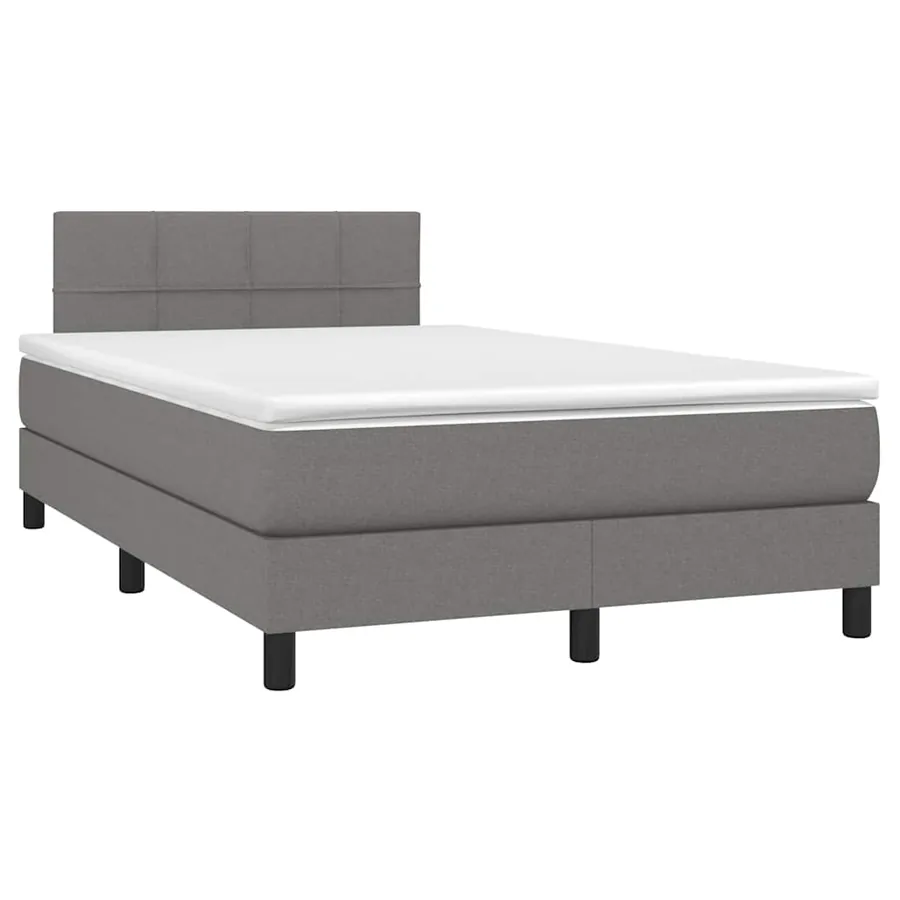 Sommier à lattes de lit avec matelas Gris foncé 120x200cm Tissu - 3
