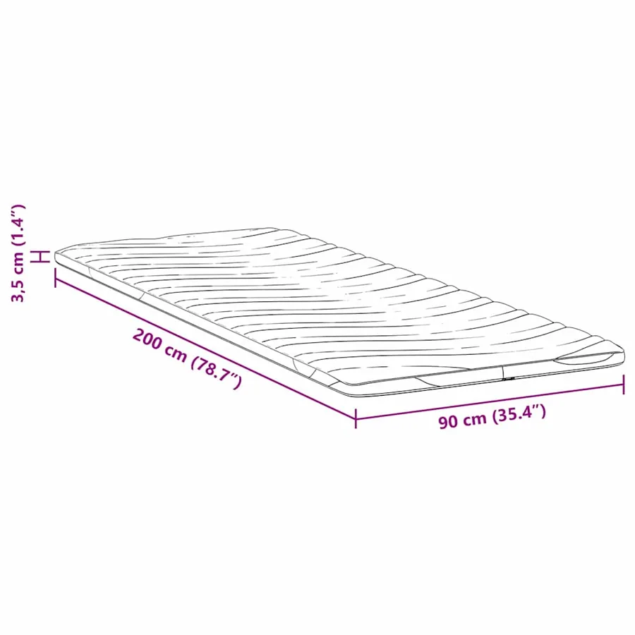 Surmatelas Blanc 90 x 200 cm Tissu en Tricot - 11