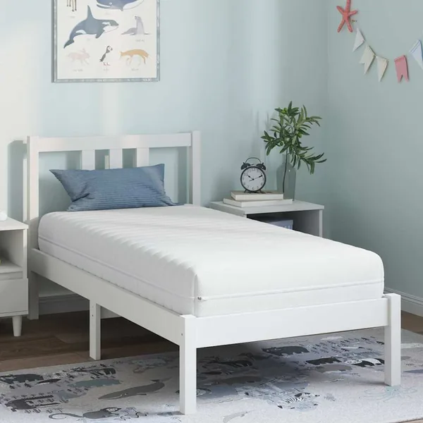 Matelas Blanc 80 x 160 cm Ressort ensaché
