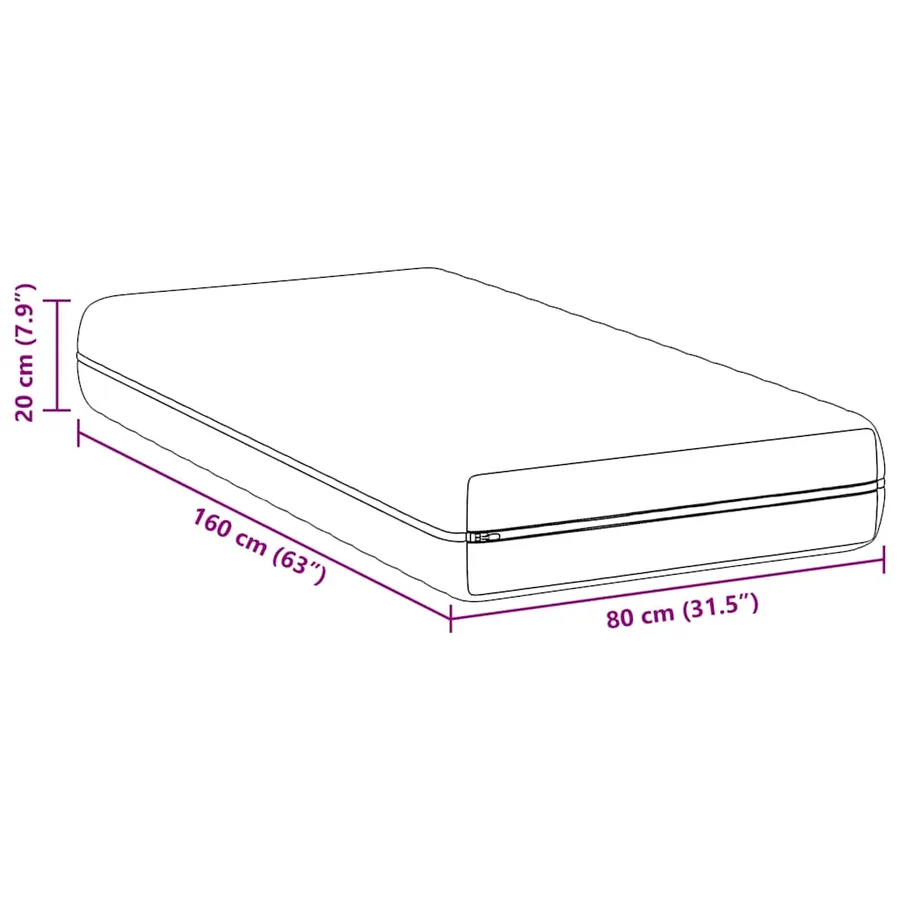 Matelas Blanc 80 x 160 cm Ressort ensaché - 8