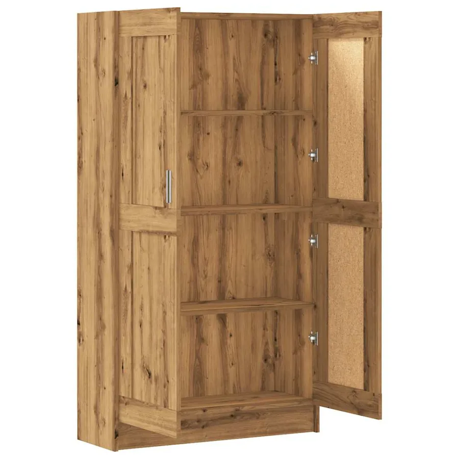 Bibliothèque chêne artisanal 82,5x30,5x150 cm bois d'ingénierie - 9