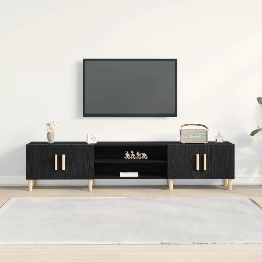 Meuble TV Chêne noir 180 x 31,5 x 40 cm Bois d'ingénierie - 4