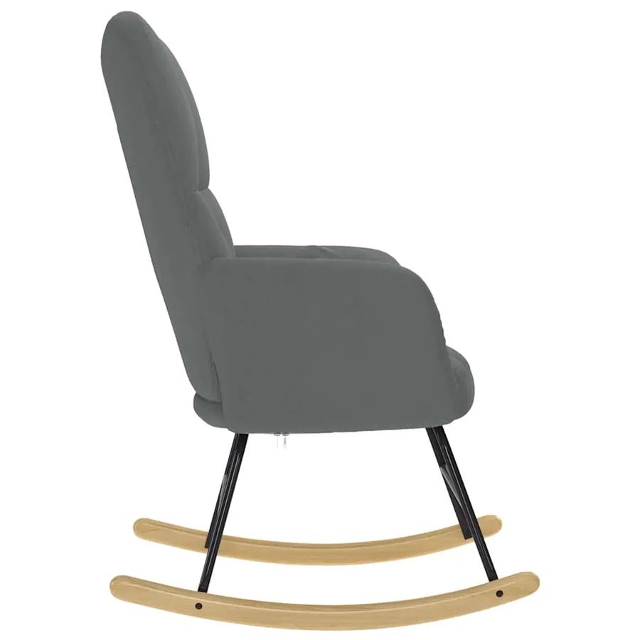 Chaise à bascule Gris foncé Tissu - 4