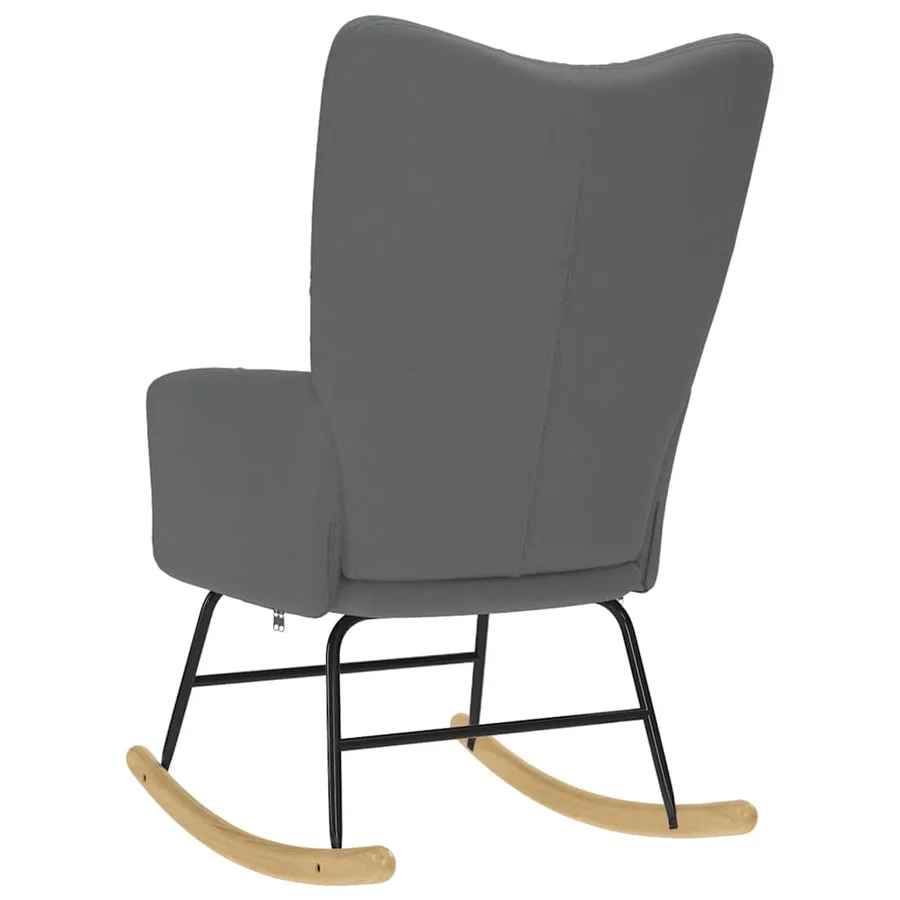 Chaise à bascule Gris foncé Tissu - 5