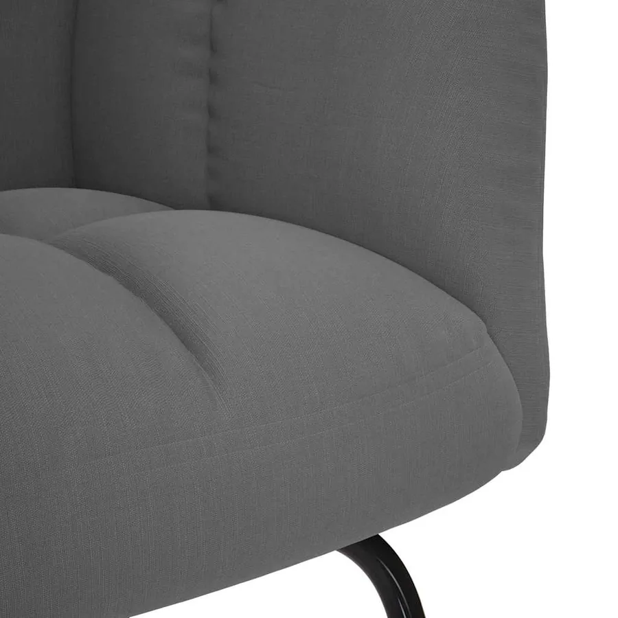 Chaise à bascule Gris foncé Tissu - 6