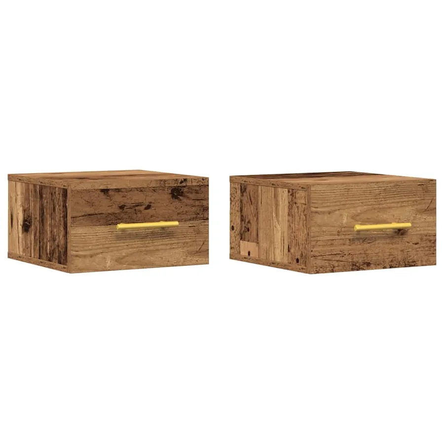 Cabinet de chevet 2 pcs Bois ancien 35 x 35 x 20 cm - 2