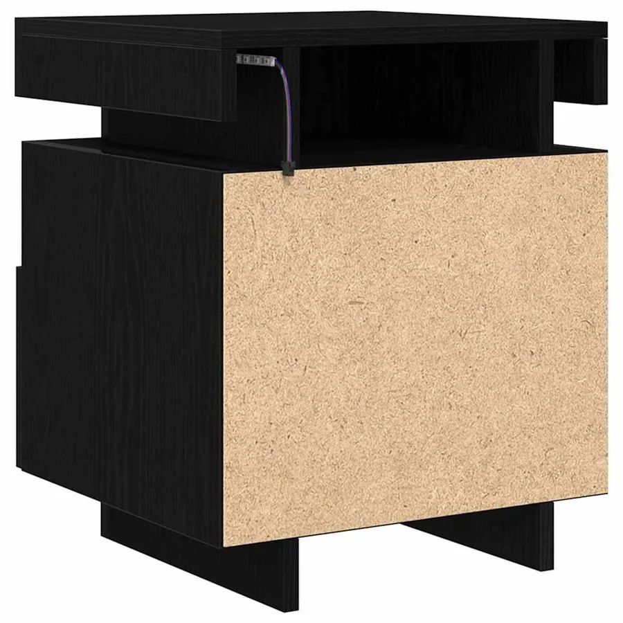 Cabinet de chevet avec tiroir Chêne noir 40 x 39 x 48,5 cm - 9
