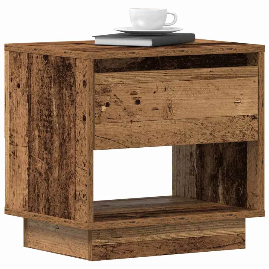 Table de nuit avec tiroir 2 pcs Bois ancien 45 x 34 x 44 cm - 3