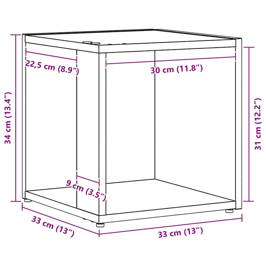 Étagères d'angle Chêne noir 33 x 33 x 34,5 cm Bois d'ingénierie - 9