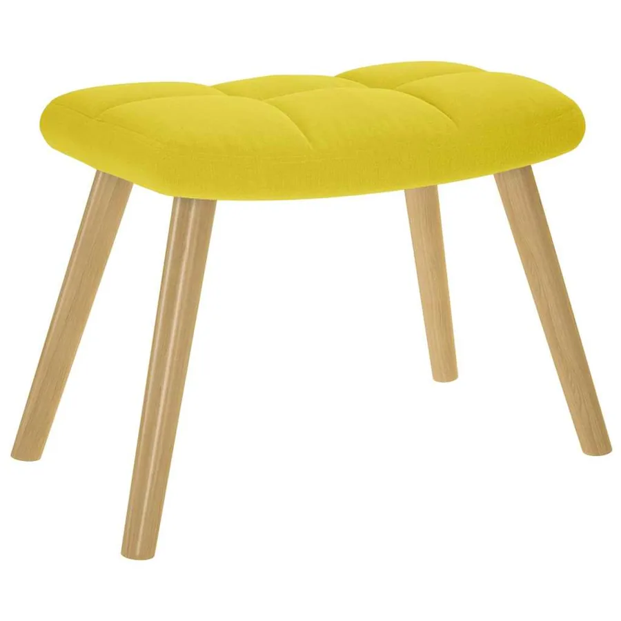 Chaise à bascule avec repose-pied jaune clair tissu - 5