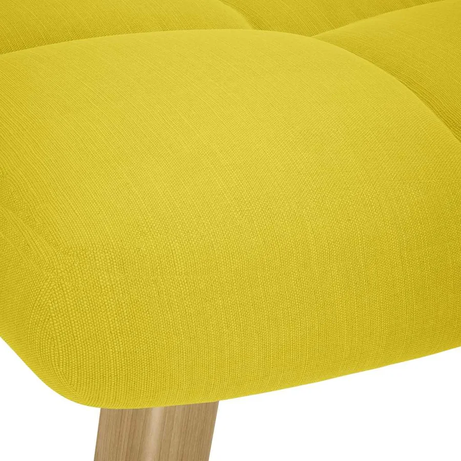 Chaise à bascule avec repose-pied jaune clair tissu - 8