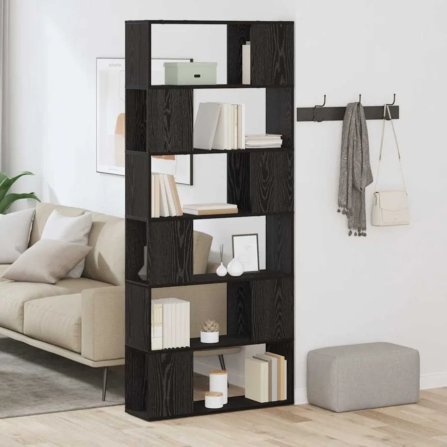 Ensemble meuble TV Noir 80 x 24 x 186 cm Bois d'ingénierie
