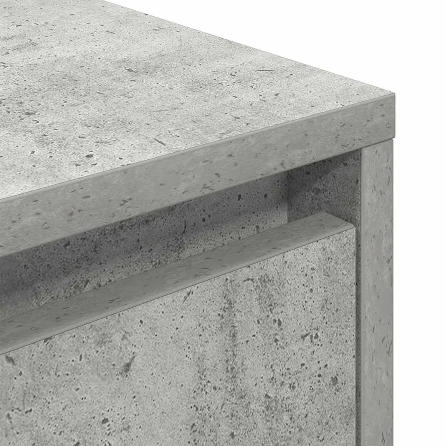 Table de chevet avec lumières LED gris béton 38x34x65 cm - 12