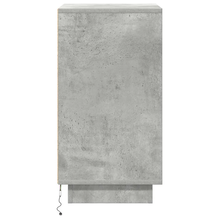 Table de chevet avec lumières LED gris béton 38x34x65 cm - 8