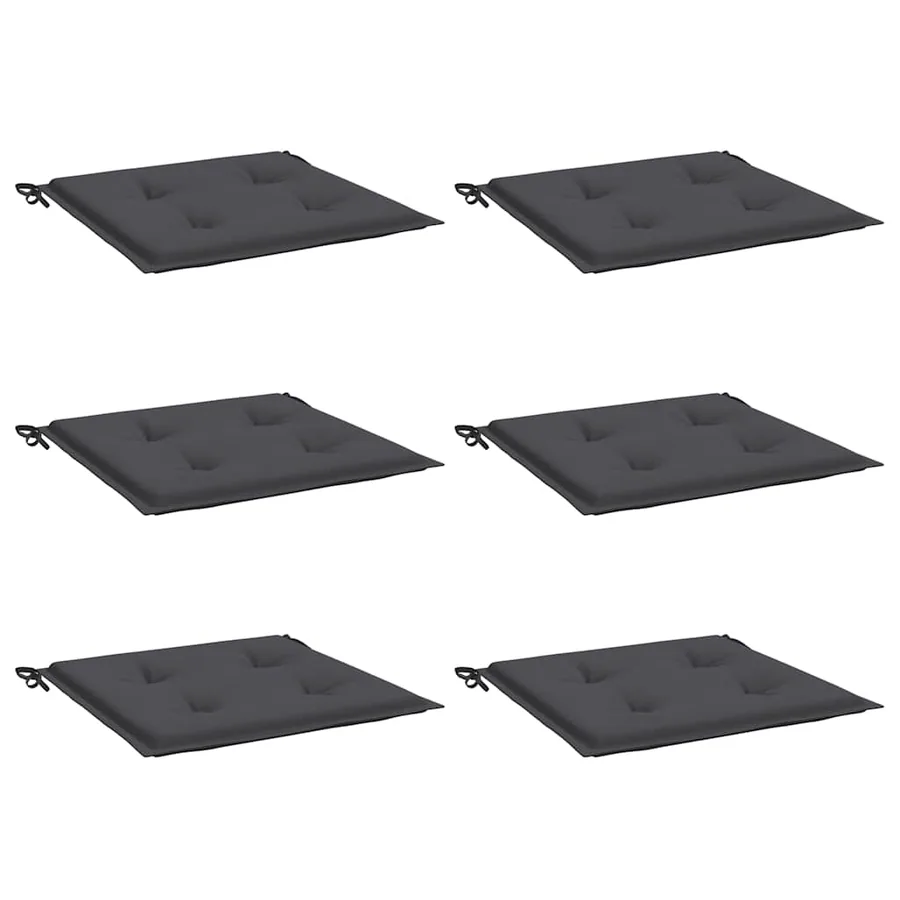 Coussins de chaise de jardin lot de 6 anthracite 40x40x4 cm - 3