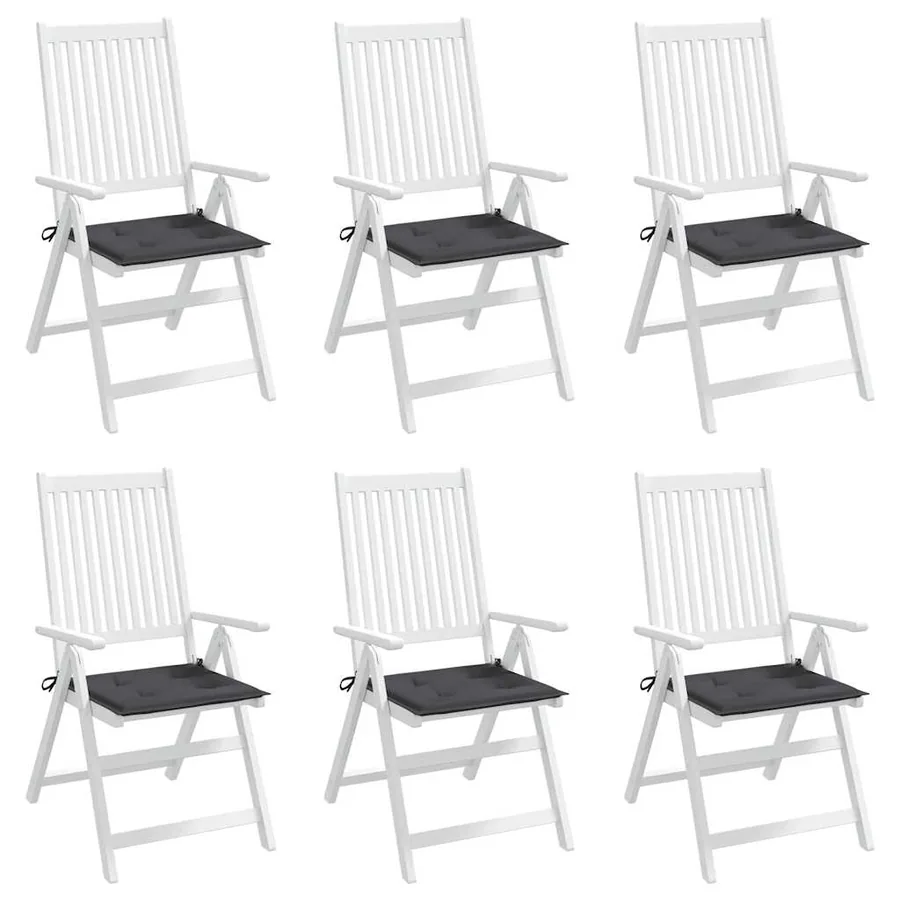 Coussins de chaise de jardin lot de 6 anthracite 40x40x4 cm - 4