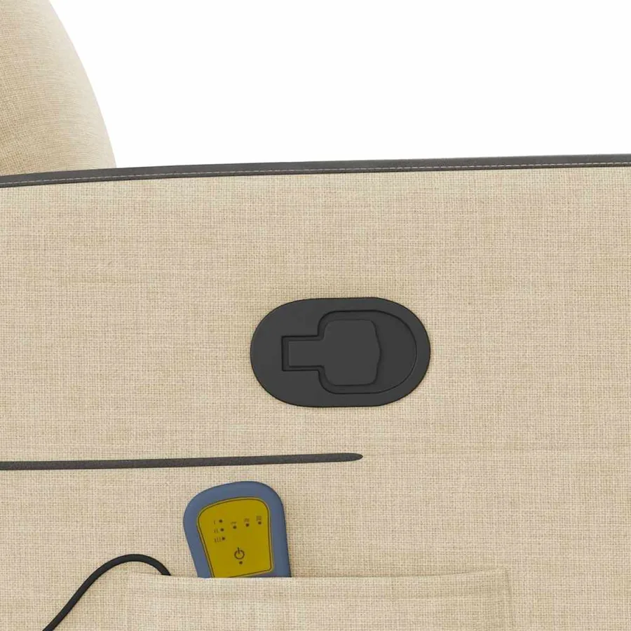 Fauteuil de massage inclinable Crème Tissu - 10