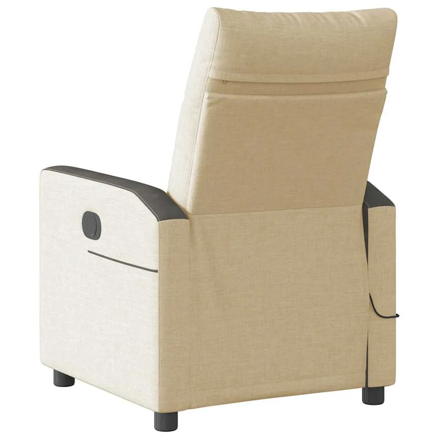 Fauteuil de massage inclinable Crème Tissu - 5