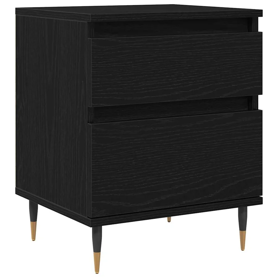Cabinet de chevet Chêne noir 40 x 35 x 50 cm Bois d'ingénierie - 2