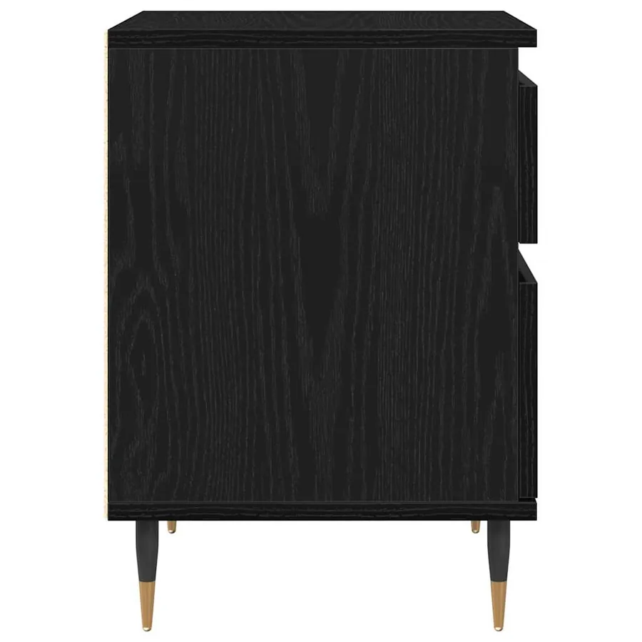 Cabinet de chevet Chêne noir 40 x 35 x 50 cm Bois d'ingénierie - 7