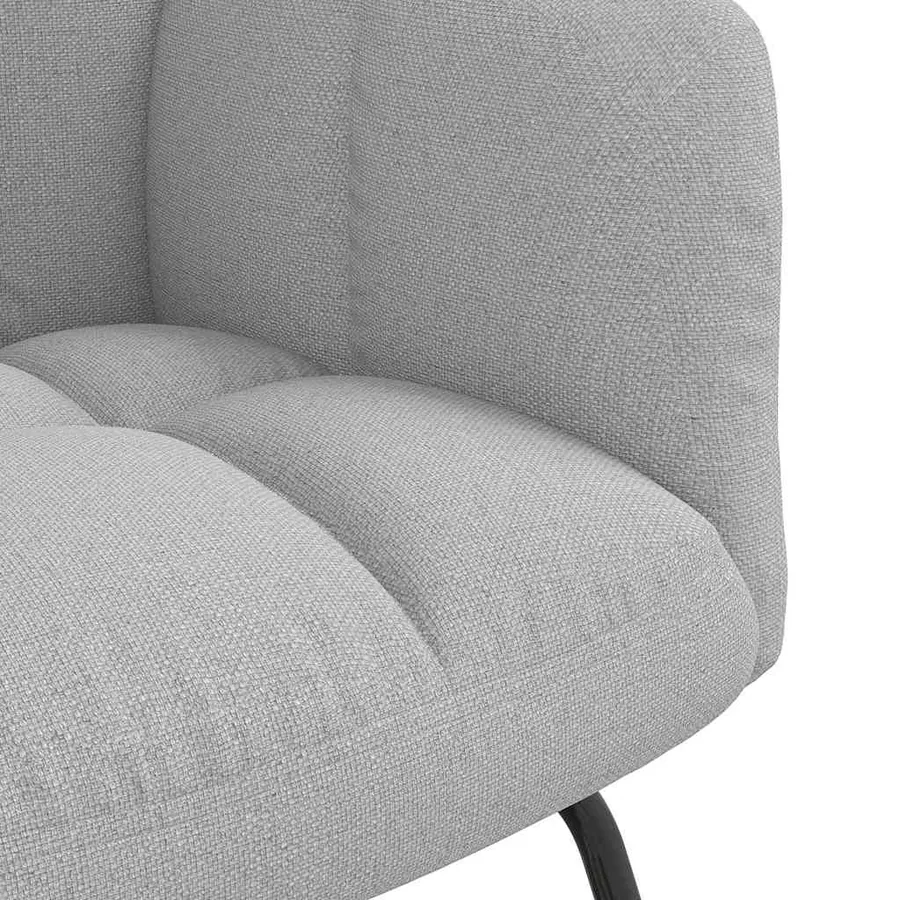 Chaise à bascule avec repose-pied gris nuage tissu - 10