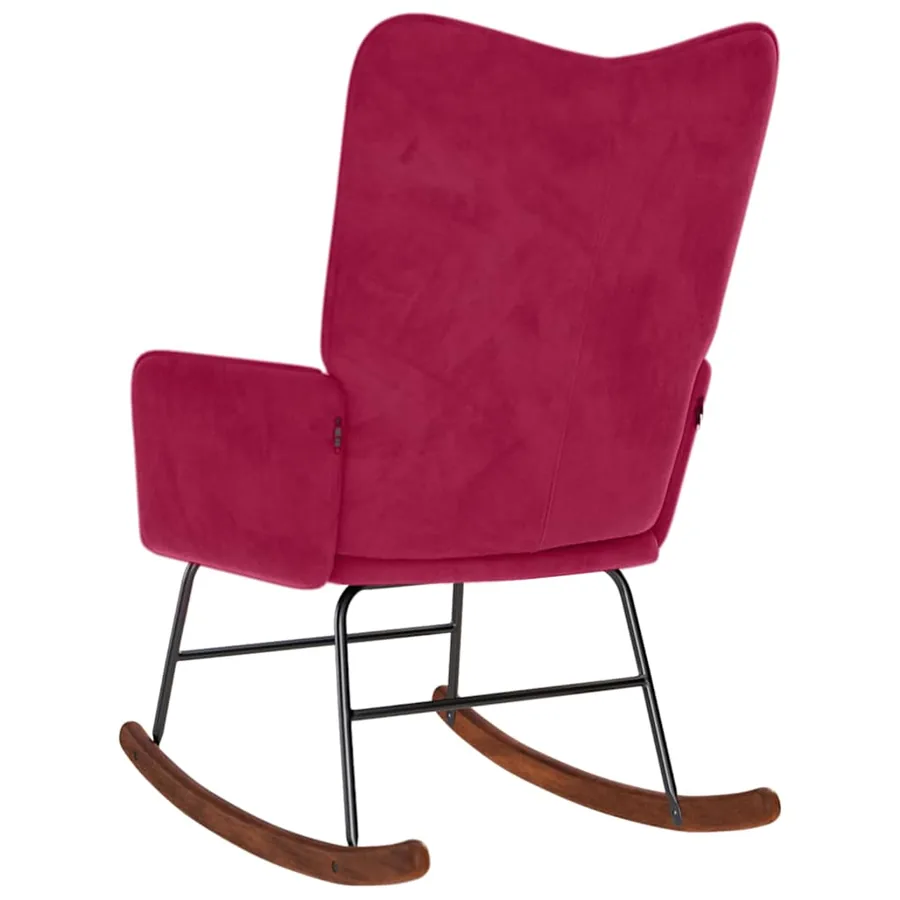 Chaise à bascule Rouge bordeaux Velours - 5