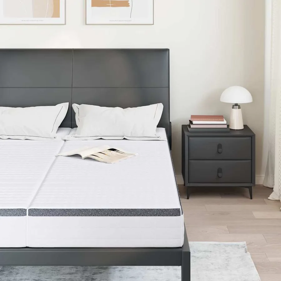 Matelas 2 pcs Blanc et Gris 80 x 200 cm Printemps Bonell - 3