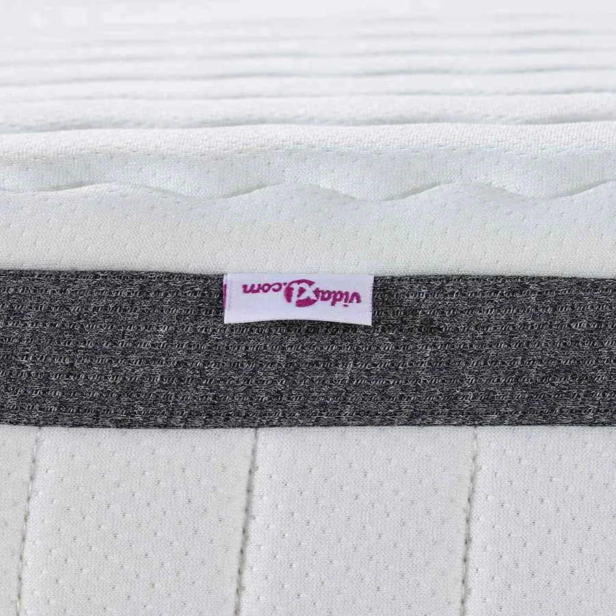 Matelas 2 pcs Blanc et Gris 80 x 200 cm Printemps Bonell - 9