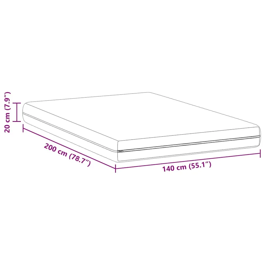 Matelas Blanc 140 x 200 cm Ressort ensaché - 11