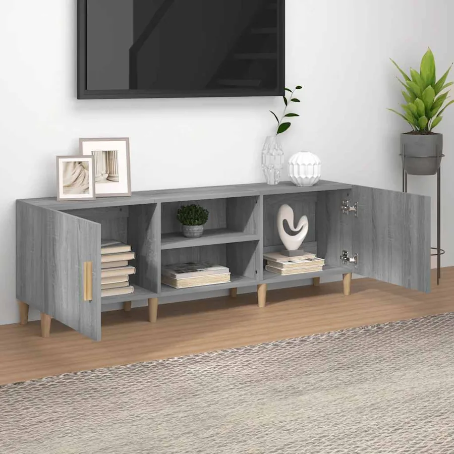 Meuble TV Sonoma gris 150x30x50 cm Bois d'ingénierie - 3