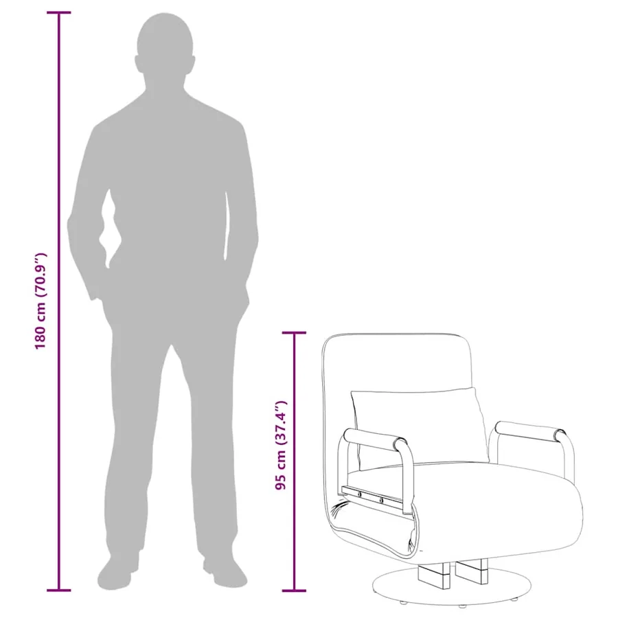 Fauteuil pivotant et canapé-lit gris foncé tissu - 12
