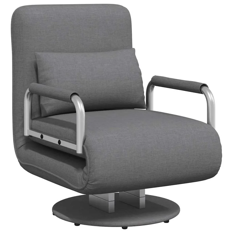 Fauteuil pivotant et canapé-lit gris foncé tissu - 2