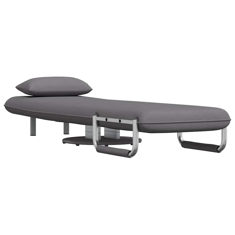 Fauteuil pivotant et canapé-lit gris foncé tissu - 4