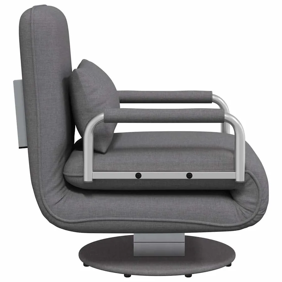 Fauteuil pivotant et canapé-lit gris foncé tissu - 6