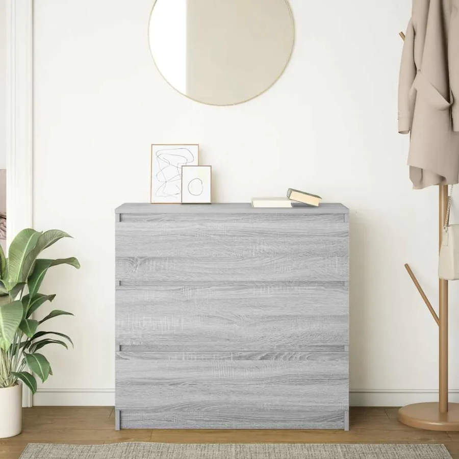 Buffet sonoma gris 80x35x76 cm bois d'ingénierie - 3