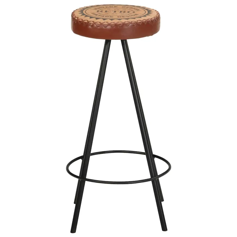 Tabourets de bar lot de 4 cuir véritable - 2
