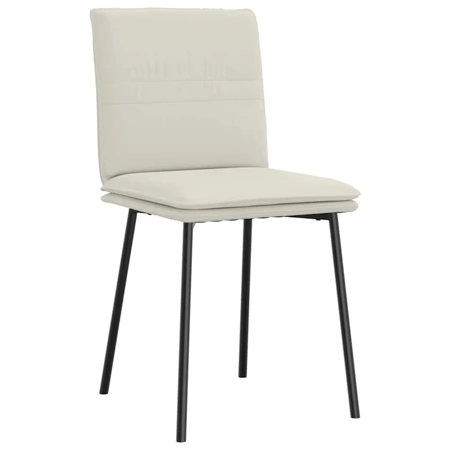 Chaises à manger lot de 4 Crème Velours - 3