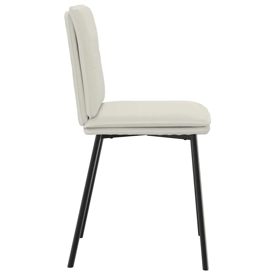 Chaises à manger lot de 4 Crème Velours - 5