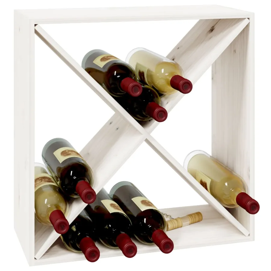 Armoire à vin Blanc 62x25x62 cm Bois de pin massif - 6