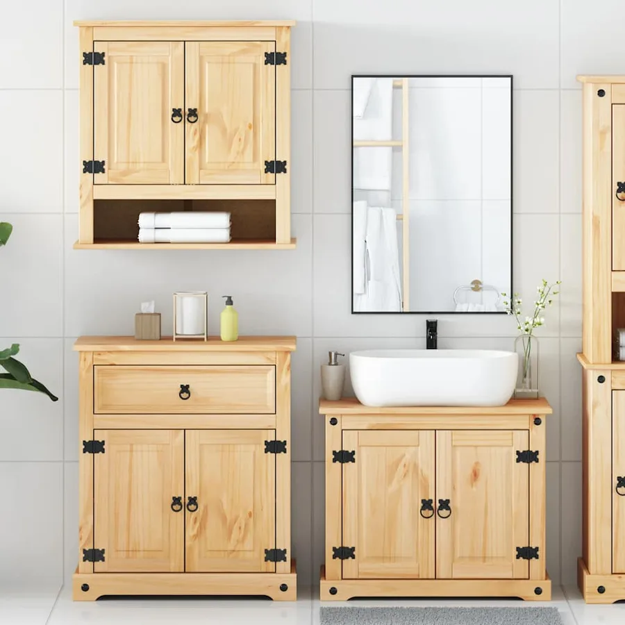 Ensemble de meubles salle de bain 3 pcs Corona bois pin massif - 3