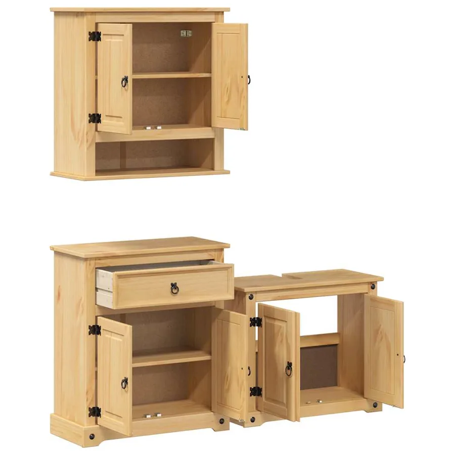 Ensemble de meubles salle de bain 3 pcs Corona bois pin massif - 4